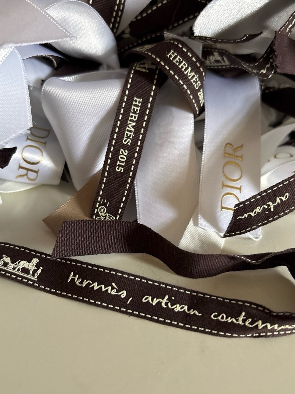 Authentic CHANEL TWILL Gift Wrap Ribbon BUNDLE (Hermès & Dior Luxury Ribbon